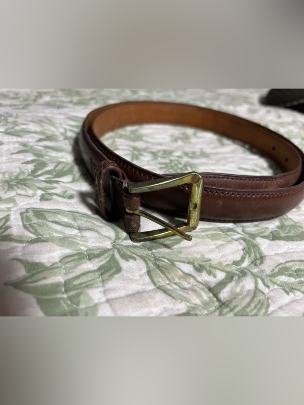 Dior Brown Leather Belt with Brass Buckle full grain 40” waist xlarge Spain